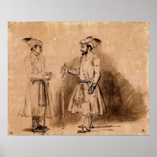 Poster Rembrandt - Mughal Nobres Shah Jahan Dara Shikoh