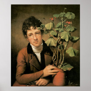 Poster Rembrandt Peale Rubens Peale com um gerânio