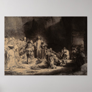 Poster Rembrandt - Pregação de Cristo, 100 Guilder Prin