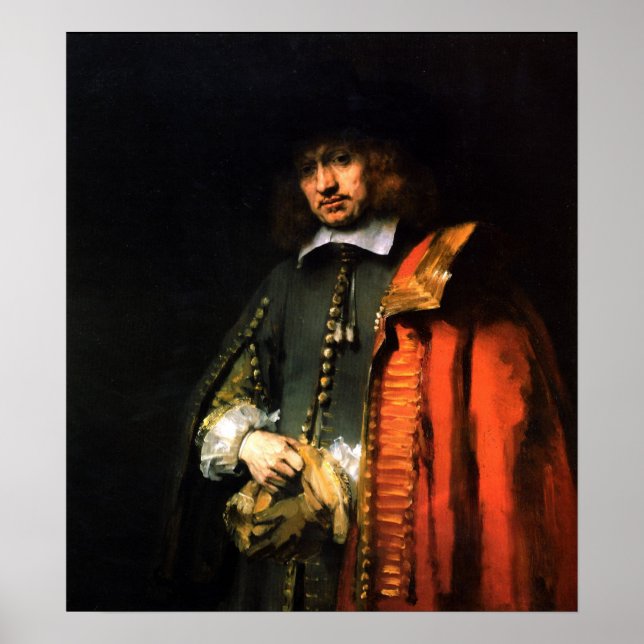 Poster Rembrandt - Retrato de Jan Seis (Frente)