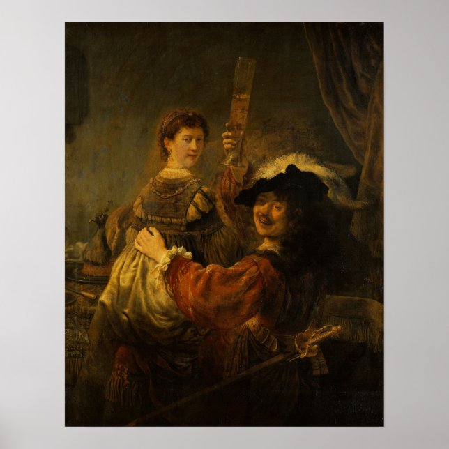 Poster Rembrandt - Saskia e Artista em Cena Prodígio (Frente)
