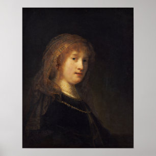 Poster Rembrandt - Saskia Uylenburgh, Esposa de Artista