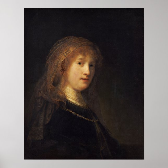Poster Rembrandt - Saskia Uylenburgh, Esposa do Artista (Frente)