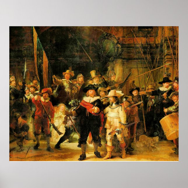 Poster Rembrandt - The Night Watch 3 (Frente)