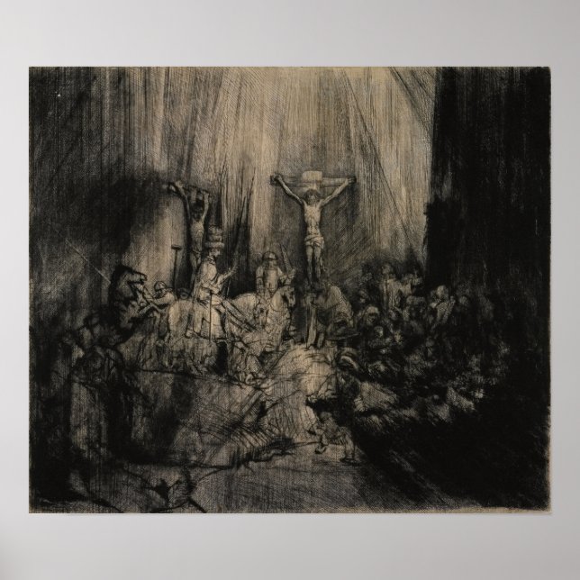 Poster Rembrandt - Três Cruzes (Frente)