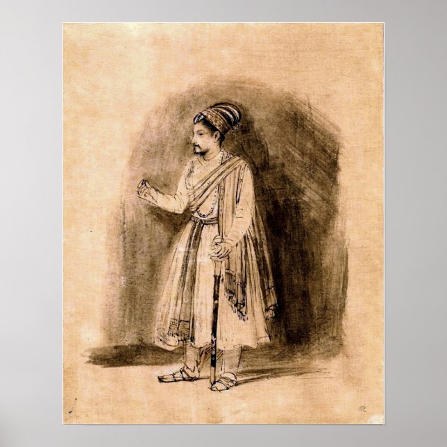 Poster Rembrandt - Um Deccani Nobleman Permanente 1656 (Frente)