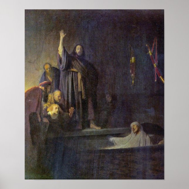 Poster Rembrandt van Rijn - A criação de Lazarus (Frente)