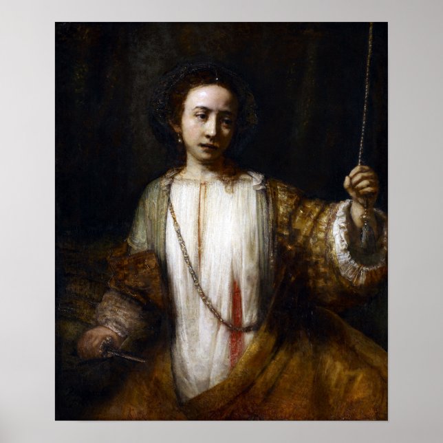 Poster Rembrandt van Rijn Lucretia (Frente)