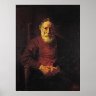 Pôster Rembrandt Van Rijn, Um Velho Homem em Vermelho