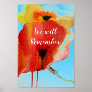 Poster Remebrance nós recordaremos papoilas do vermelho