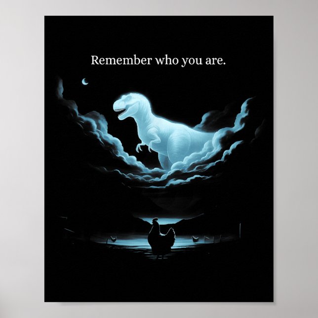 Poster Remember Who Are You Dinosaur Chicken Meme Evoluti (Frente)