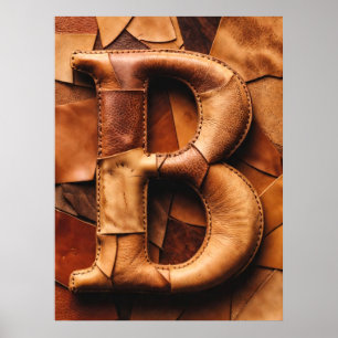 Poster Remendo de Couro Texturizado Monograma “B”