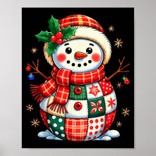 Poster Remendo de Natal Homem de Neve - Estética de Féria