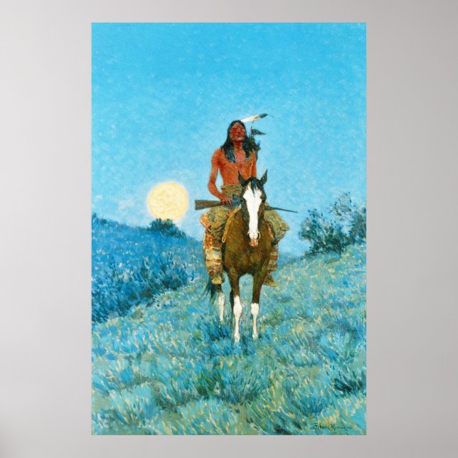 Poster Remington's Native American em cavalo (Frente)