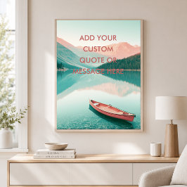 Poster Remo de Canoa no Lago da Montanha - Crie Sua Própr