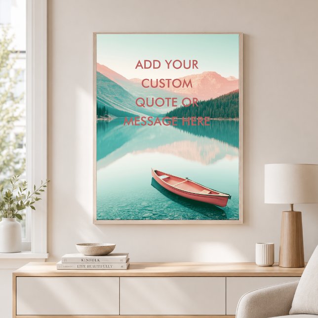 Poster Remo de Canoa no Lago da Montanha - Crie Sua Própr (Rustic Farm Gate - Create Your Own Quate Poster)