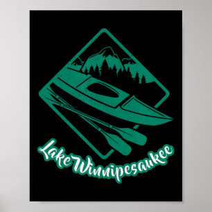 Poster Remo de Kayak no Lago Winnipesaukee Passeio de Bar