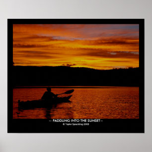 Pôster Remo no por do sol - com bar de título