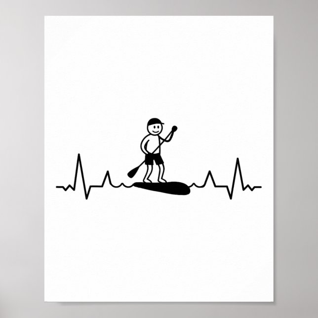 Poster Remo Sup Surf Paddle Surf Coração Supboar (Frente)