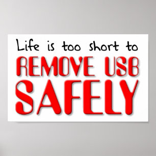 Pôster Remover USB sem Segurança Cartaz Divertido