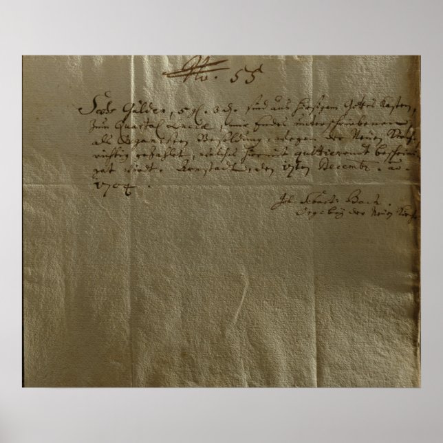 Pôster Remuneração Recepção, 17 de dezembro de 1704 (Frente)