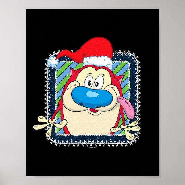 Poster Ren E Sutimpy Festivo Natal Santa Hat Stimpy (Frente)