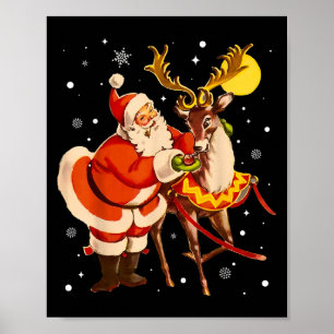 Poster Rena de Natal Retro Anos 50 Vintage Natal Mulheres
