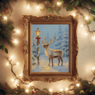 Poster Rena de Natal sob a Luz da Lâmpada