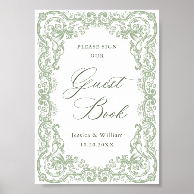 Poster Renascance Ornamentado Sage - Sinal de Guestbook V (Frente)