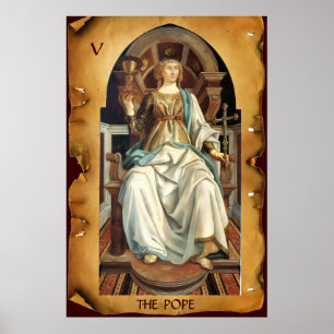 Pôster RENASCIMENTO ANTIGO TAROTS 5/o PAPA pergaminho