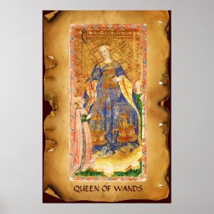 PÔSTER RENASCIMENTO ANTIGO TAROTS/RAINHA DAS VARINHAS