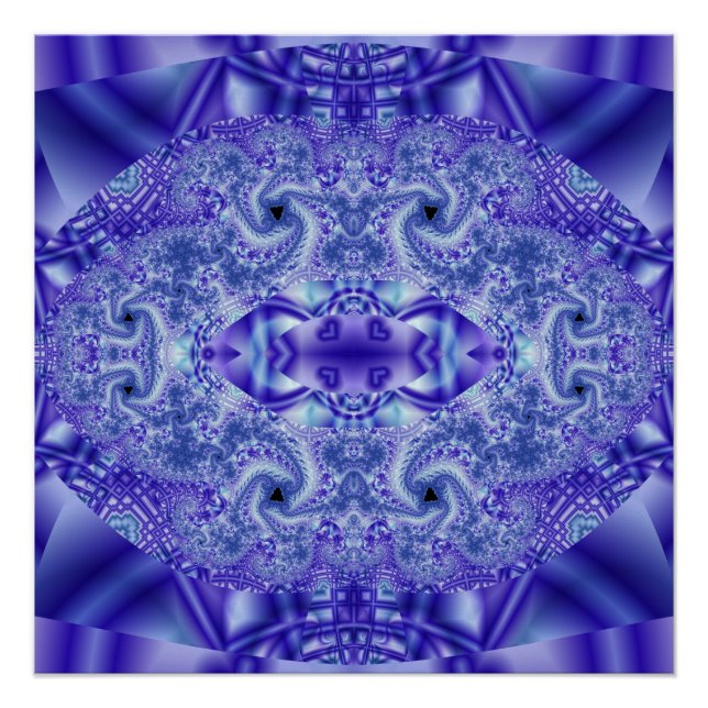 Pôster Renda | Arte Fractal Roxa e Branca (Frente)