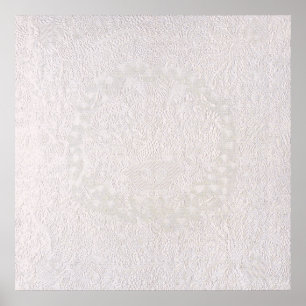 Poster Renda Decorativa Rosa Sobre Branco