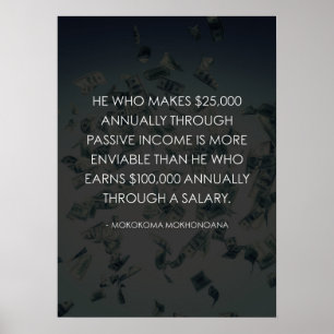 Poster Renda passiva vs Salário - Sucesso e Hustle