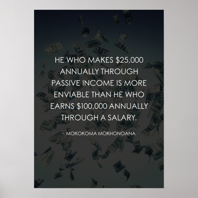 Poster Renda passiva vs Salário - Sucesso e Hustle (Frente)