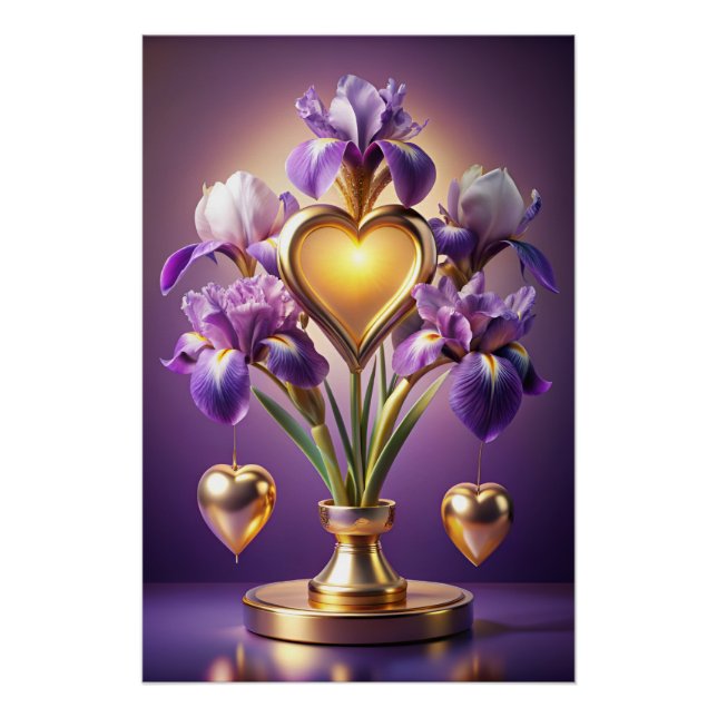 Pôster Render radiante Iris Blossom 3D por Neskie D (Frente)