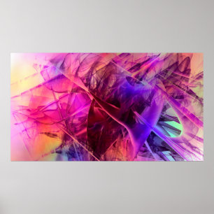 Poster Renderização de refração abstrata de vidro