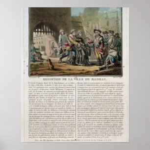 Poster Rendição da cidade de Madras, 1746, gravado pert