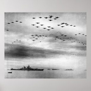 Pôster Rendição do Flyover de USS Missouri de Japão