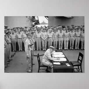 Pôster Rendição do general MacArthur Signing Japonês
