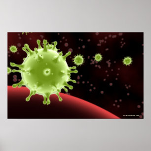 Poster Rendição ilustrada do coronavirus do SARS