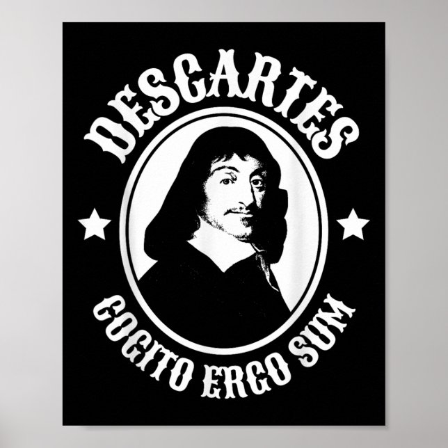 Poster Rene Descartes Cogito Ergo Sum Quote (Frente)