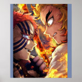 Quadro Metalizado Pilar Rengoku Demon Slayer Pôster