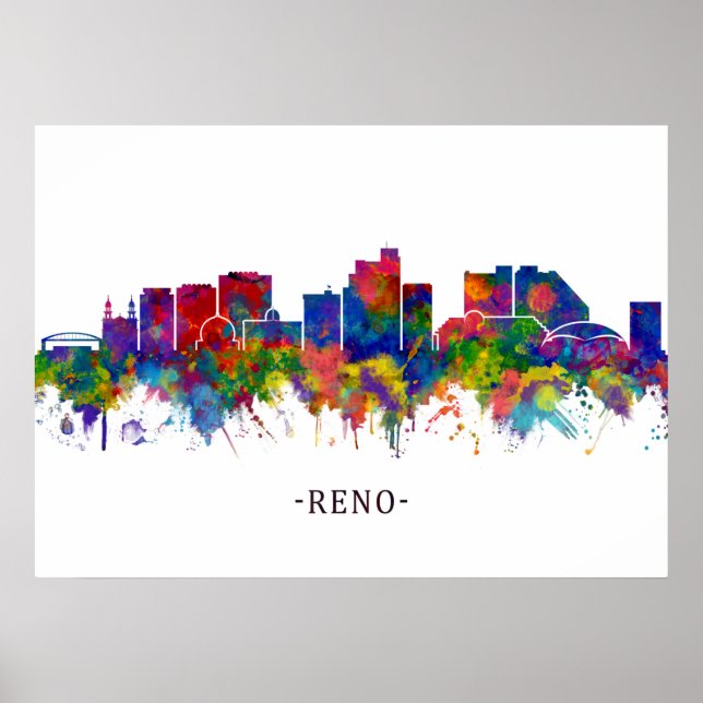 Poster Reno Nevada Skyline (Frente)