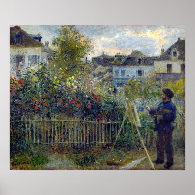 Poster Renoir - Claude Monet Pintura em seu Jardim (Frente)