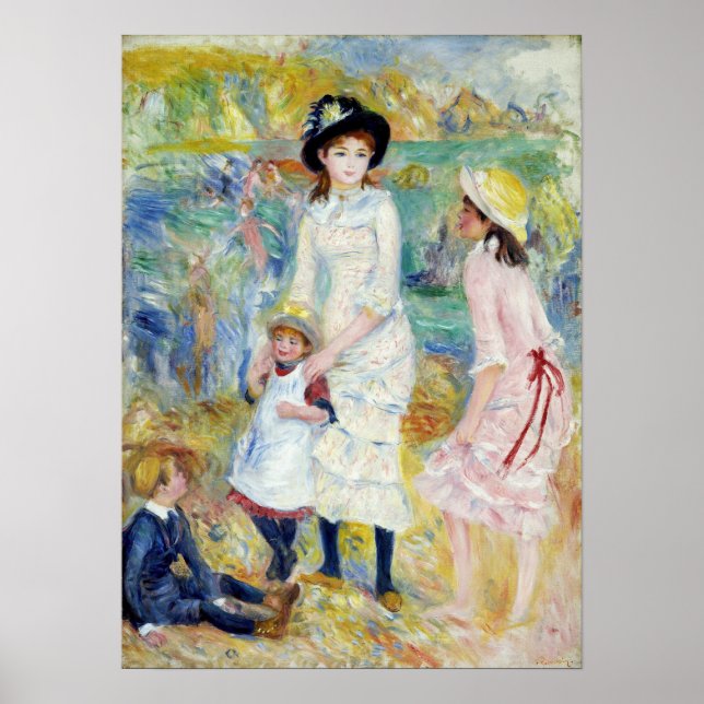 Poster Renoir - Crianças em Seashore, Guernsey (Frente)
