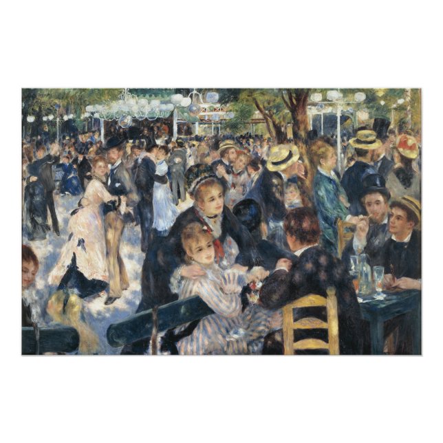 Pôster Renoir Dança no Moulin de la Galette Vintage (Frente)