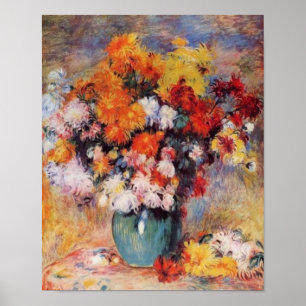 Poster Renoir é um vaso de tulipas e anêmonas