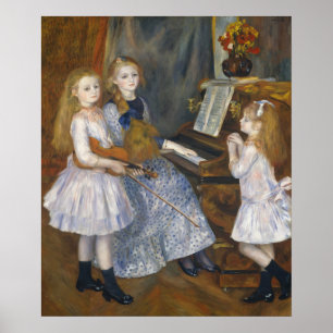 Poster Renoir Girl, Piano & Violin, Música e Amizade