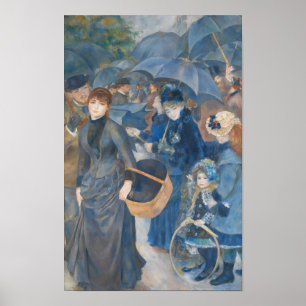 Poster Renoir Guarda-chuva Azul Dark Academia Pintura